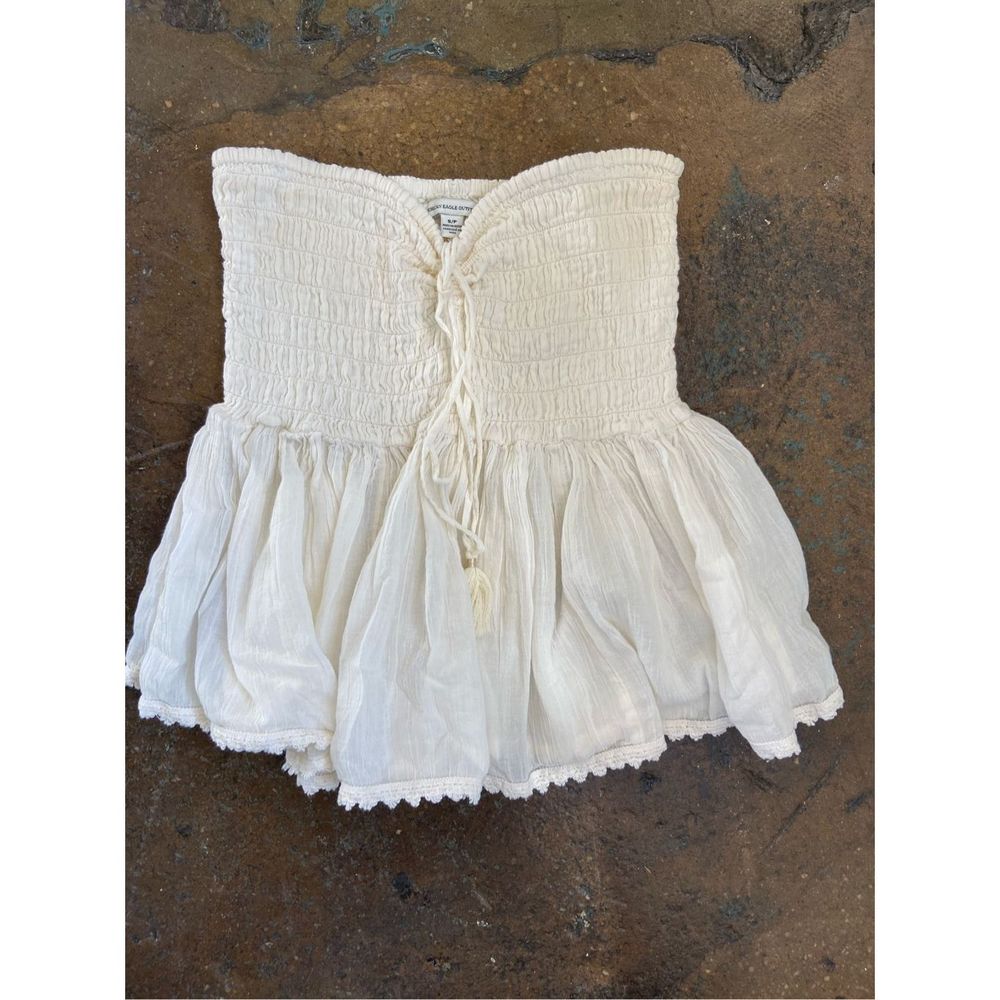 Strapless Peplum Top